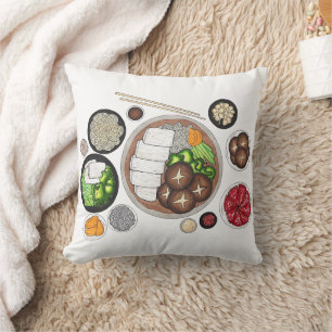 Shabu-Shabu Japan Japanese Food Cuisine Hotpot Throw Pillow