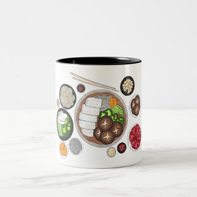Shabu-Shabu Japan Japanese Food Cuisine Hotpot Two-Tone Coffee Mug (Center)