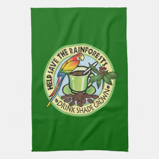 Shade Grown Coffee Kitchen Towel (Vertical)