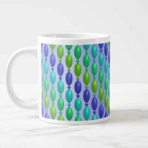 Shade Of Blue And Green Beads Pattern Large Coffee Mug
