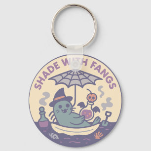 Shade With Fangs Spooky Seal Keychain