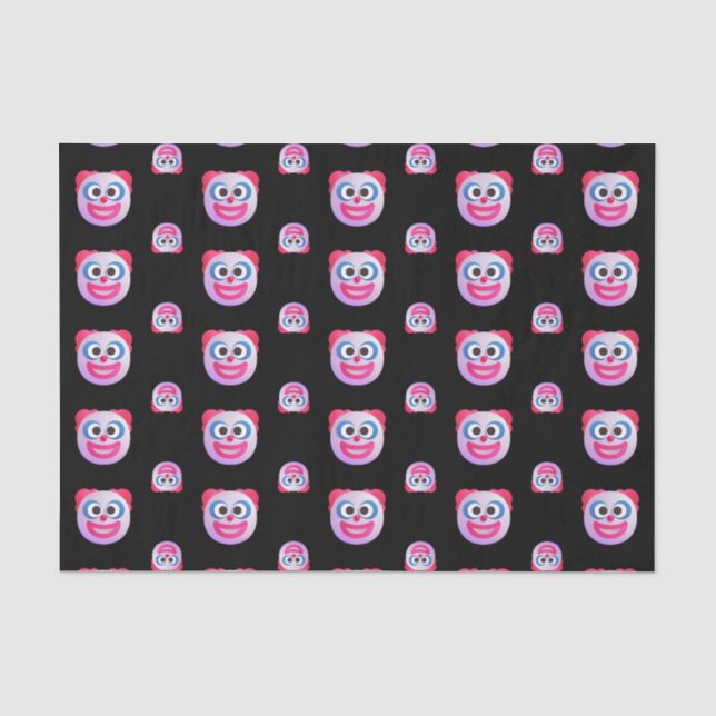 Shaded Clown Face Emojis Custom Colour Cute Funny Tissue Paper (Front)