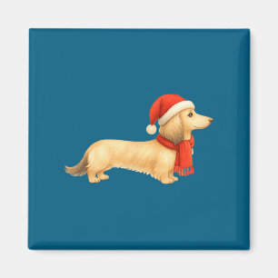 Shaded Cream Christmas Dachshund Dog Mom Funny Cut Magnet