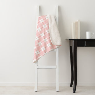 Shaded Pink Plaid Sherpa Blanket