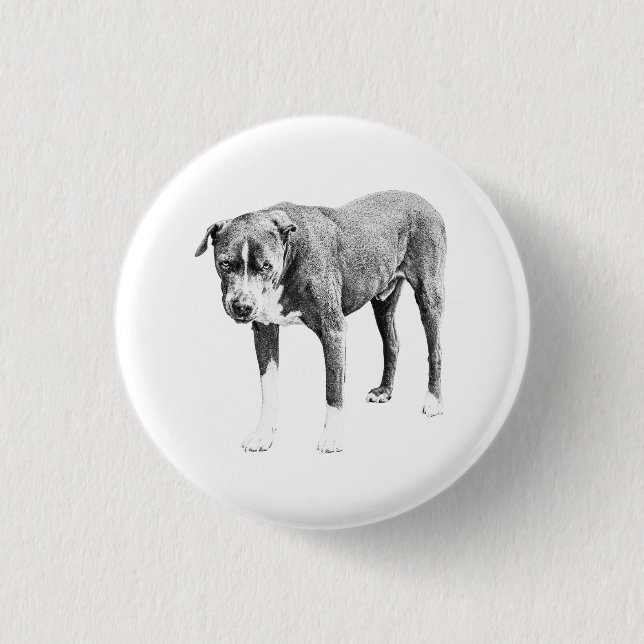 Shaded Pit Bull Button (Front)