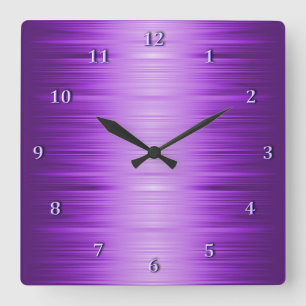 Shaded Purple Violet Lavender Square Wall Clock