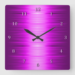 Shaded Red Raspberry Amethyst Square Wall Clock
