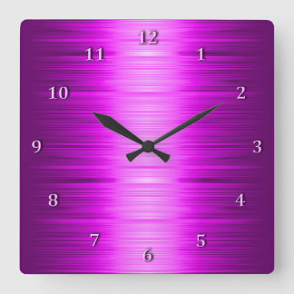 Shaded Red Raspberry Amethyst Square Wall Clock