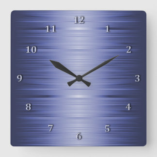 Shaded Sapphire Navy Blue Square Wall Clock