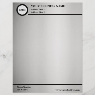 Shaded Silver Grey Minimalist Letterhead