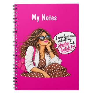 Shades and Lipstick Travel Inspired Notebook