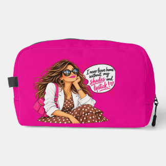 Shades & Lipstick | Travel-Inspired Pink Cosmetic Dopp Kit