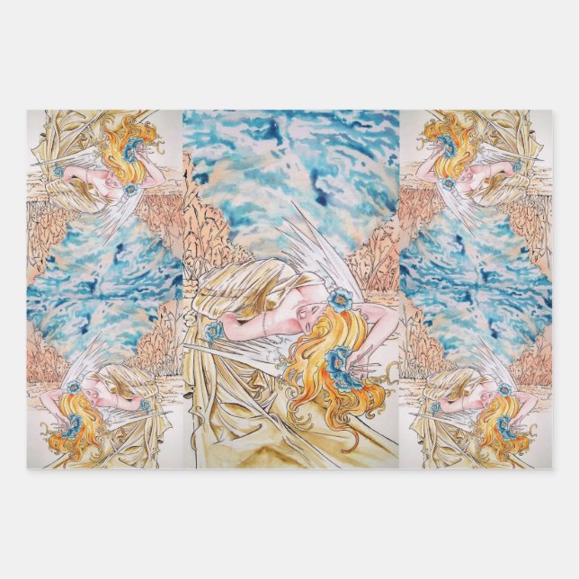 Shades of Angels  Wrapping Paper Sheet (Front 3)