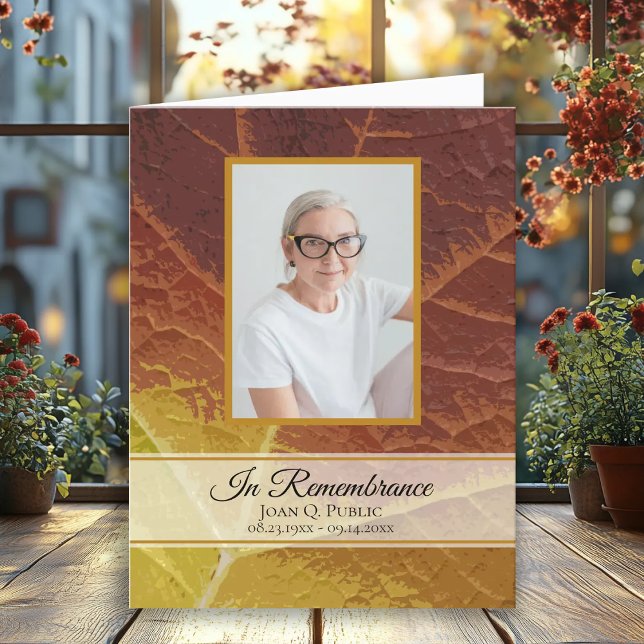 Shades of Autumn Funeral Service Folded Program (Creator Uploaded)