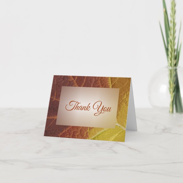 Shades of Autumn Leaf Thank You Card (Front)