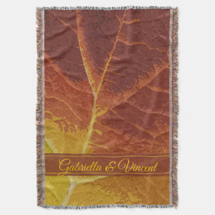 Shades of Autumn Leaf Wedding Keepsake Throw Blanket