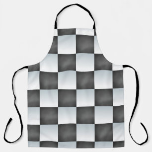 Shades of Black and White Chessboard Apron