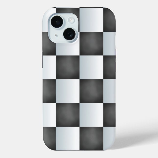 Shades of Black and White Chessboard Case-Mate iPhone Case (Back)