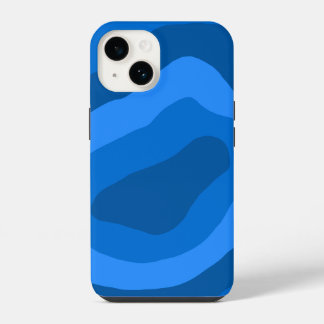 shades of blue abstract art iPhone 14 case