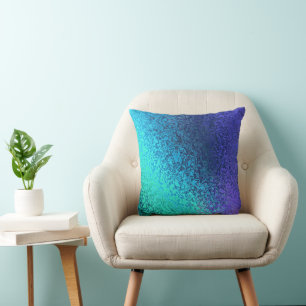 Shades of Blue Abstract Pattern Throw Pillow