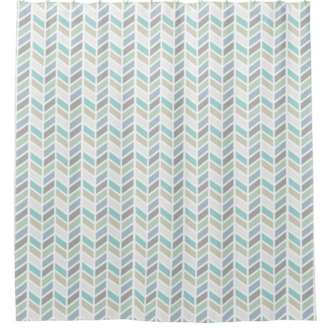 Shades of Blue and Grey Herringbone Pattern Design (Front)