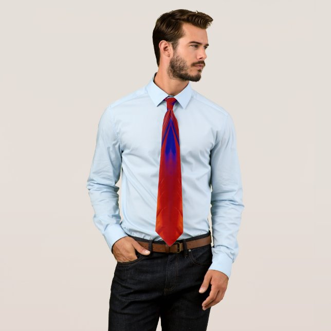 Shades of Blue and Red ~ original design ~ Tie (In Situ)