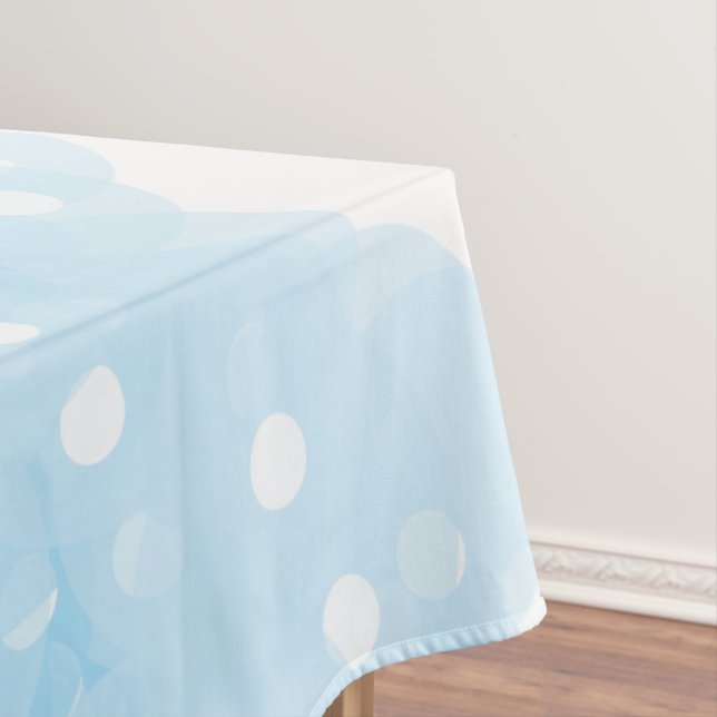 Shades of Blue Bubbles Abstract Pattern Tablecloth (In Situ)