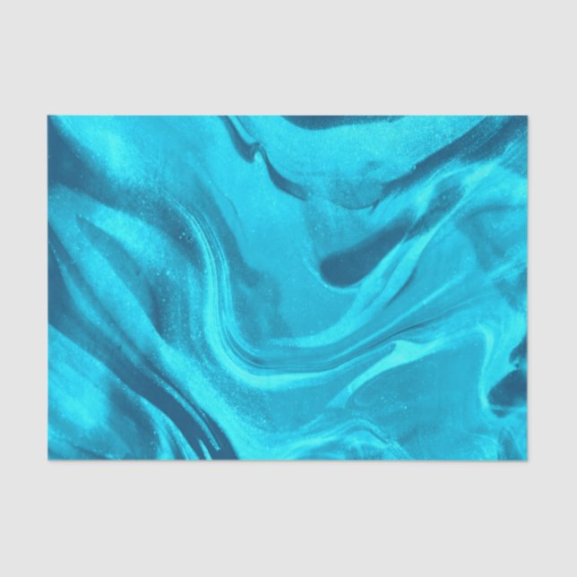 Shades Of Blue Colourful Marble  Tissue Paper (Front)