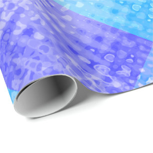 Shades of Blue Cool Upbeat Diamond Pattern Bubbles Wrapping Paper