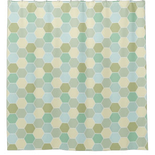Shades of Blue, Cream, and Green Honeycomb Pattern