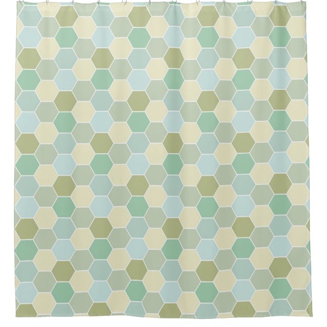 Shades of Blue, Cream, and Green Honeycomb Pattern (Front)