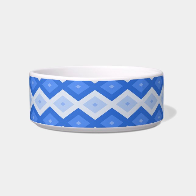 Shades of blue diamond pattern bowl (Front)