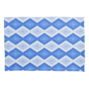 Shades of blue diamond pattern pillowcase