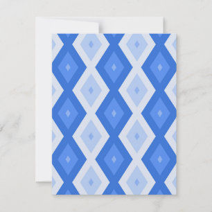 Shades of blue diamond pattern RSVP card