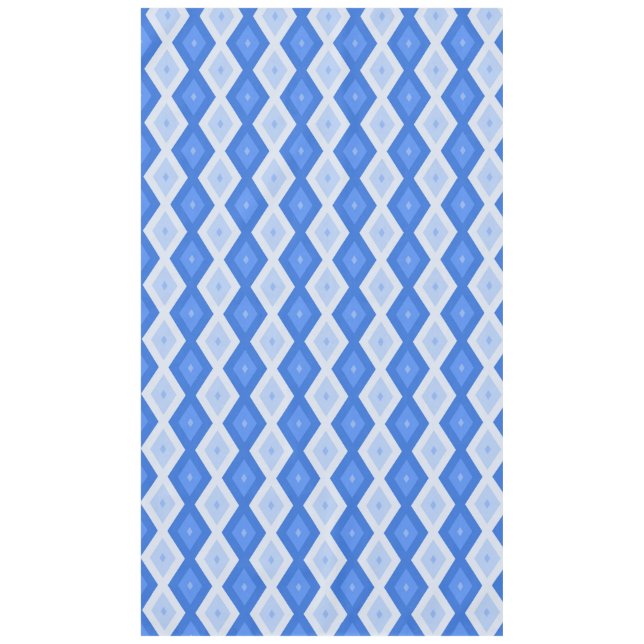 Shades of blue diamond pattern tablecloth (Front)