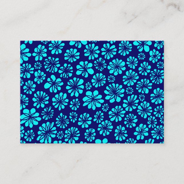 Shades of Blue Floral Business Card (Front)
