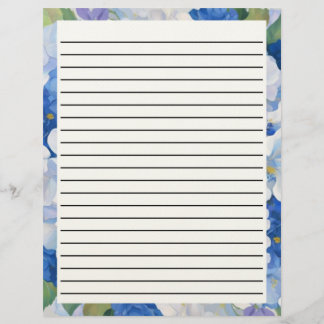 Shades of Blue Florals Letterhead