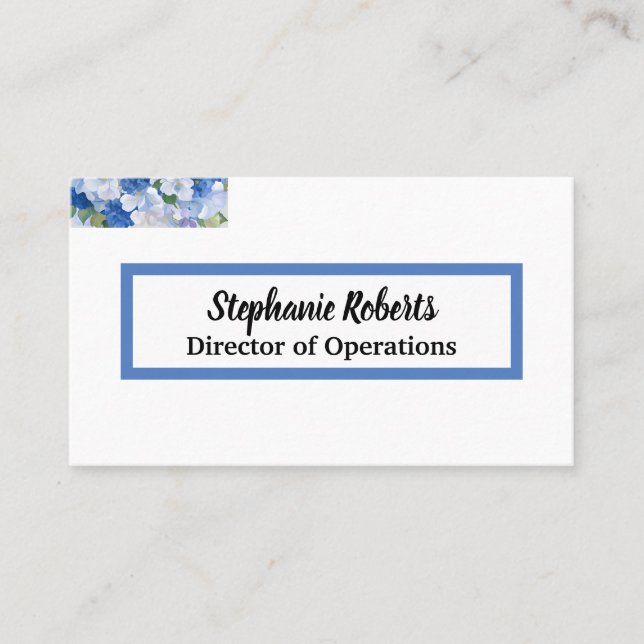 Shades of Blue Flowers Business Card (Front)