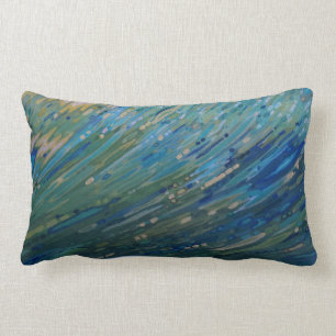 Shades of Blue & Green Coastal Wave Pillow by Juul