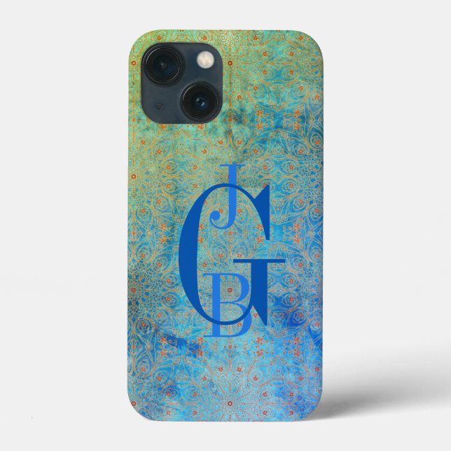 Shades of Blue Green Ombre Case-Mate iPhone Case (Back)