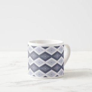 Shades of blue grey diamond pattern espresso cup