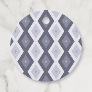 Shades of blue grey diamond pattern favour tags