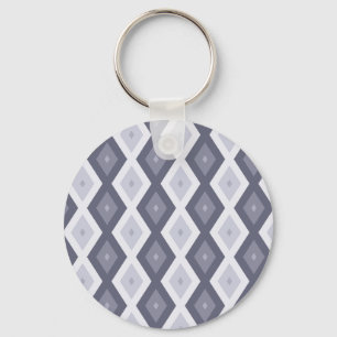 Shades of blue grey diamond pattern keychain