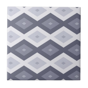 Shades of blue grey diamond pattern tile