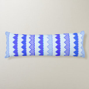 Shades of Blue Heart Rows Body Pillow