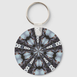 Shades of Blue Kaleidoscope Keychain