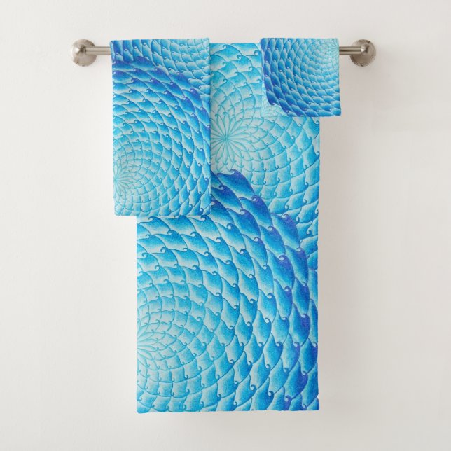 Shades of Blue Mandala Towel Set (Insitu)