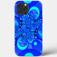 Shades of Blue Modern Abstract Fractal Art