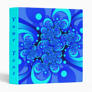 Shades of Blue Modern Abstract Fractal Art Text Binder