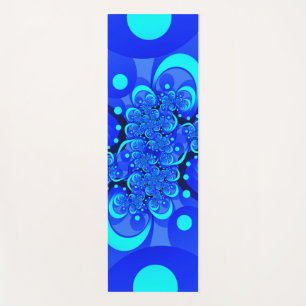 Shades of Blue Modern Abstract Fractal Art Yoga Mat